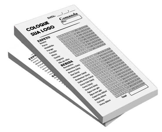 Comandas, Receituários, Talões 10x15 - 1000 unidades